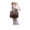Ella 04 Brown Leather Tote Bag