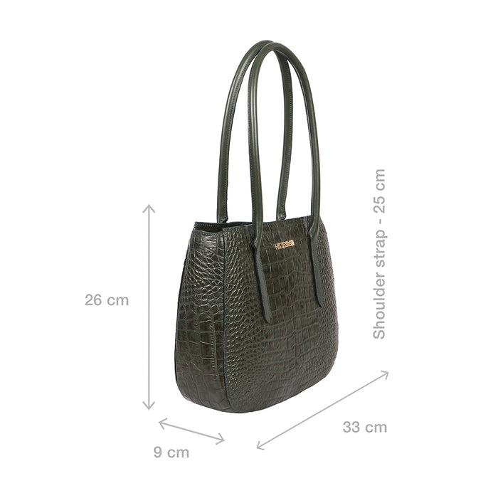 Ella 04 Green Leather Tote Bag