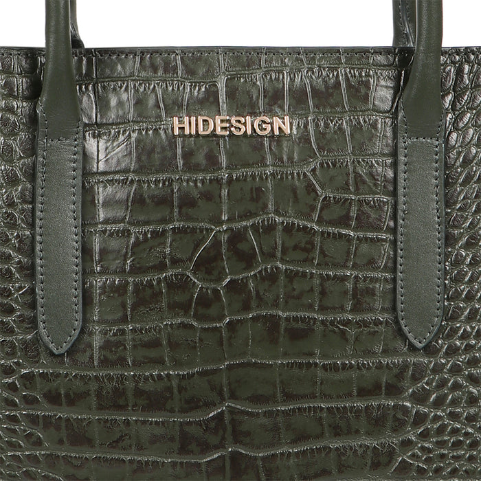 Ella 04 Green Leather Tote Bag