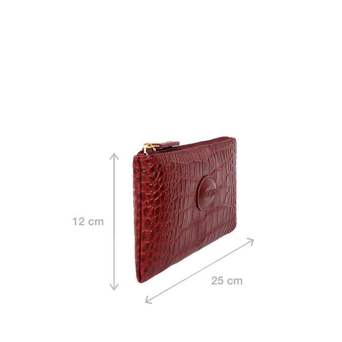 Ella W1 Marsala Leather Zip Around Wallet