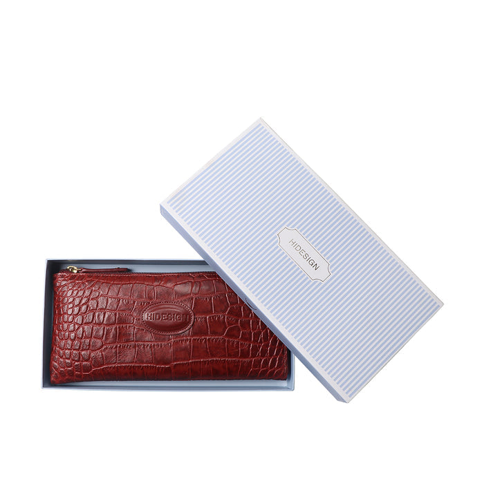 Ella W1 Marsala Leather Zip Around Wallet