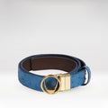 Elodie Women's Blue Reversible Leather Belt