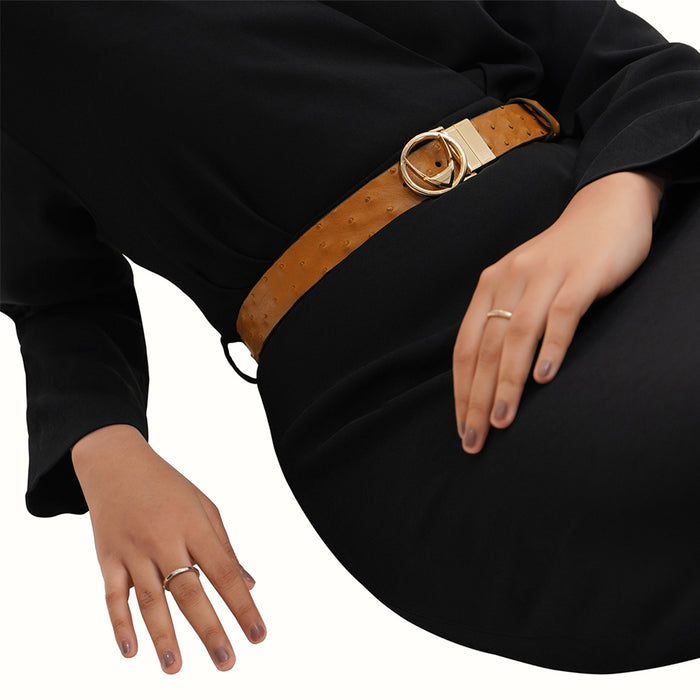Elodie Women's Tan Reversible Leather Belt