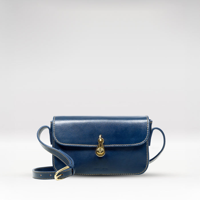 Elysee 01 Blue Leather Shoulder Bag