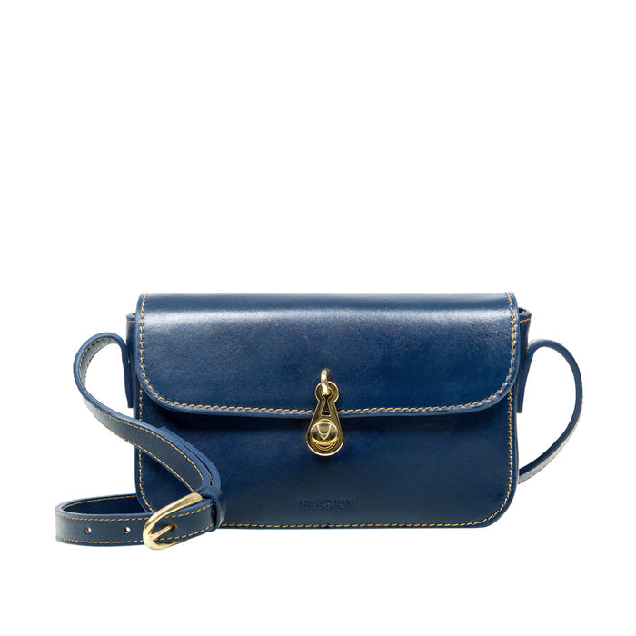 Elysee 01 Blue Leather Shoulder Bag