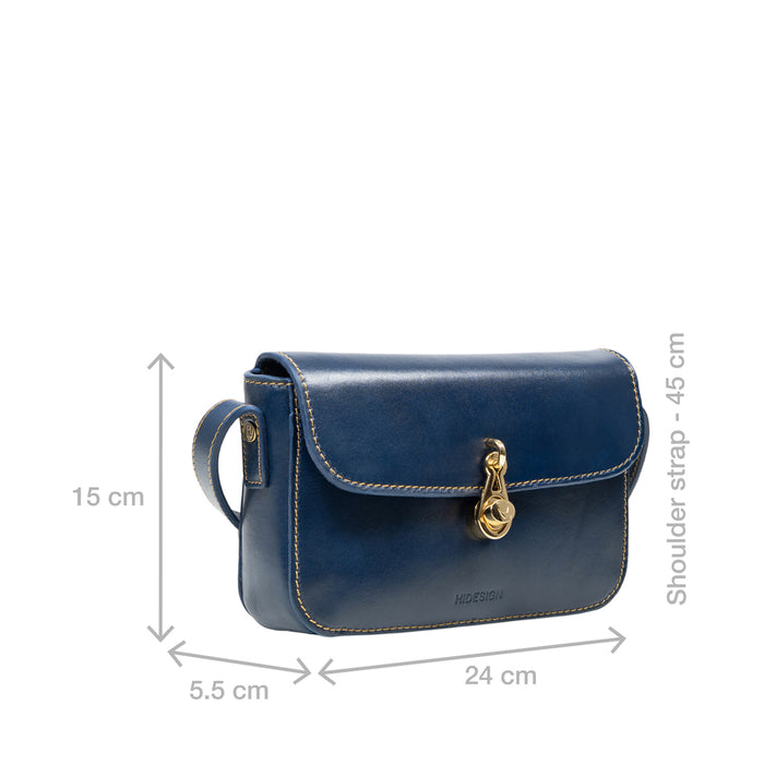 Elysee 01 Blue Leather Shoulder Bag