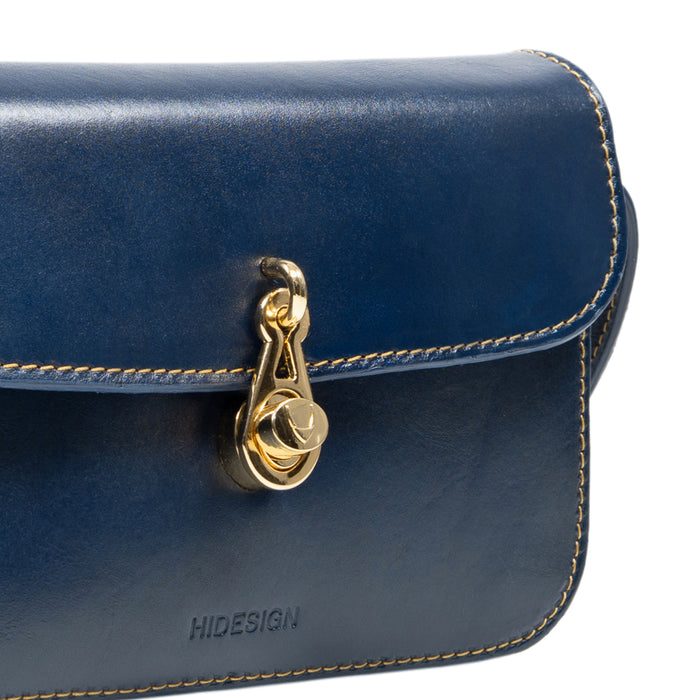Elysee 01 Blue Leather Shoulder Bag