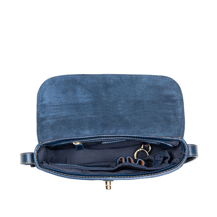 Elysee 01 Blue Leather Shoulder Bag
