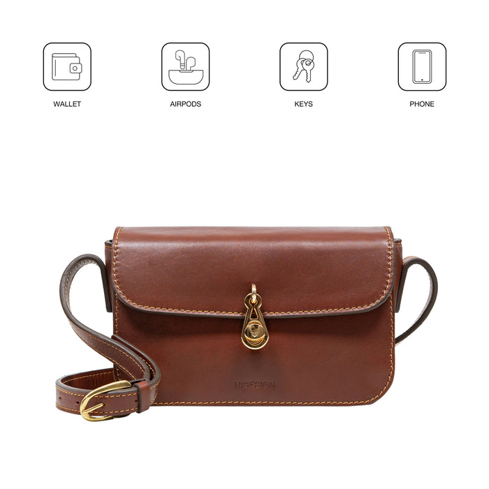 Elysee 01 Brown Leather Shoulder Bag