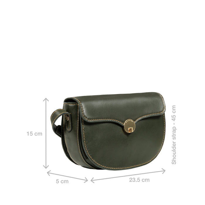 Elysee 02 Green Leather Shoulder Bag