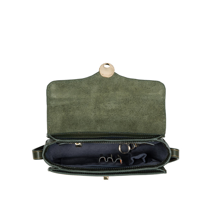 Elysee 02 Green Leather Shoulder Bag