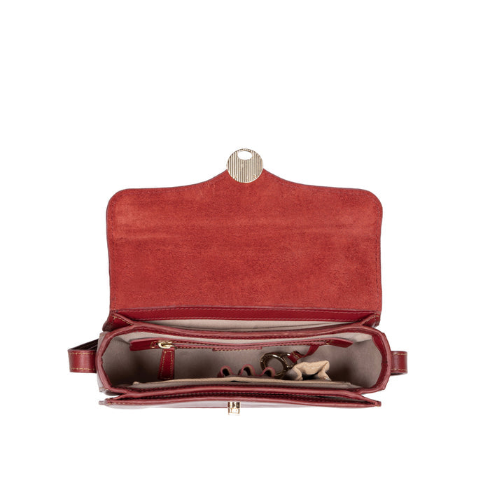 Elysee 02 Red Leather Shoulder Bag