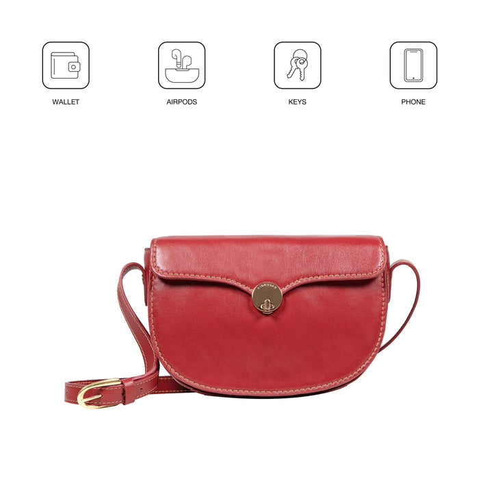 Elysee 02 Red Leather Shoulder Bag