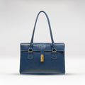 Elysee 03 Blue Leather Tote Bag