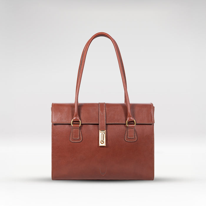 Elysee 03 Brown Leather Tote Bag