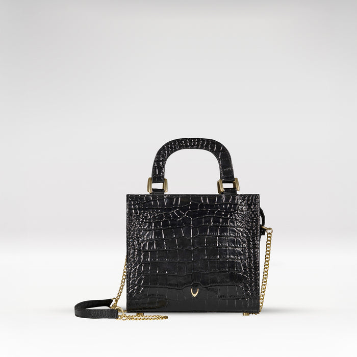 Emeline Black Leather Sling Bag
