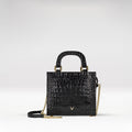 Emeline Black Leather Sling Bag