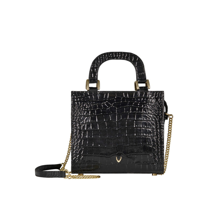 Emeline Black Leather Sling Bag