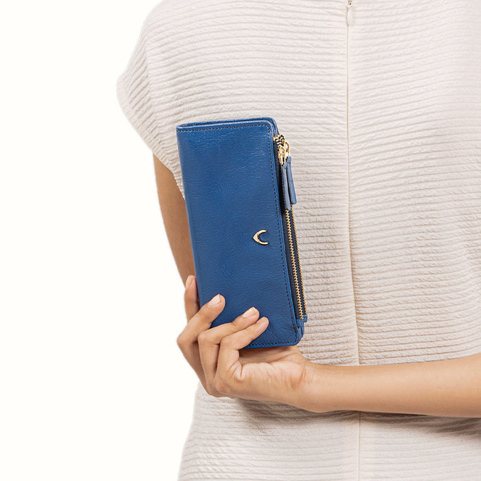 Empathy W2 Blue Leather Bi-Fold Wallet