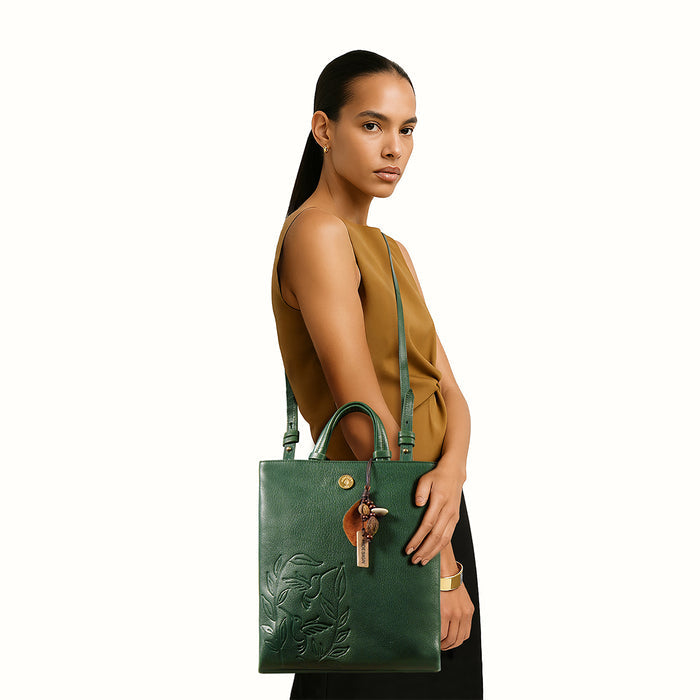 Enchanted 01 Green Leather Crossbody