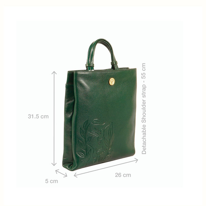 Enchanted 01 Green Leather Crossbody