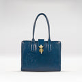 Enchanted 02 Blue Leather Tote Bag