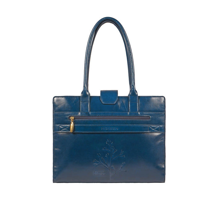 Enchanted 02 Blue Leather Tote Bag