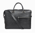 Enzo 01 Black Leather  Laptop Bag