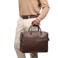 Enzo 01 Brown Leather  Laptop Bag