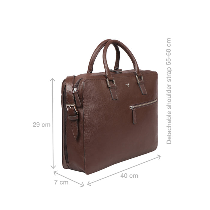 Enzo 01 Brown Leather  Laptop Bag