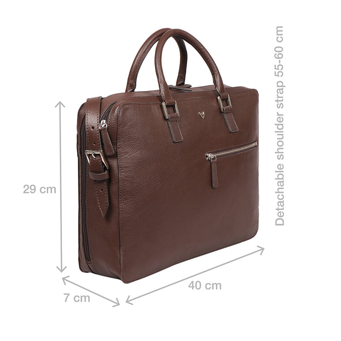 Enzo 01 Brown Leather  Laptop Bag