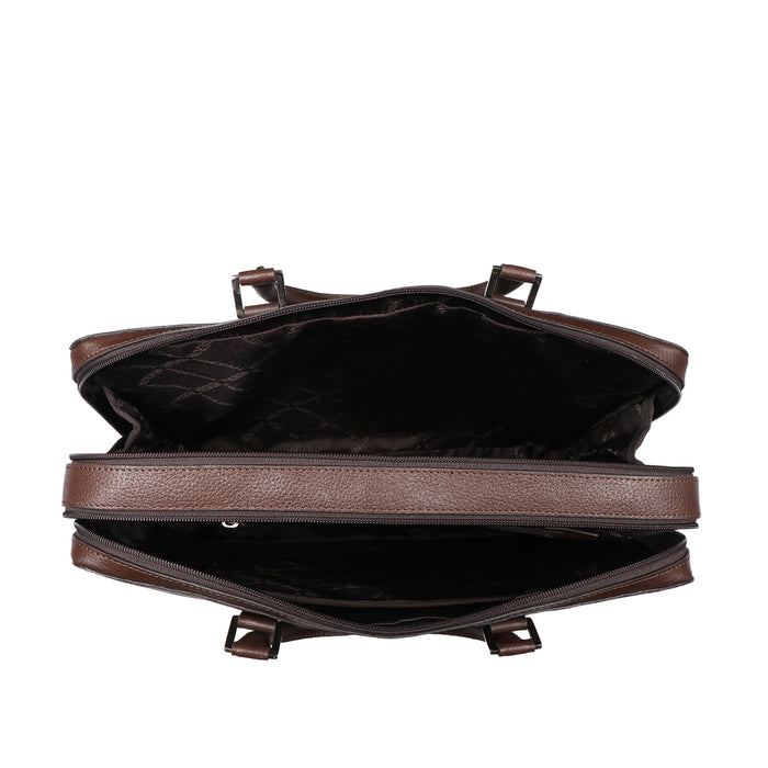 Enzo 01 Brown Leather  Laptop Bag