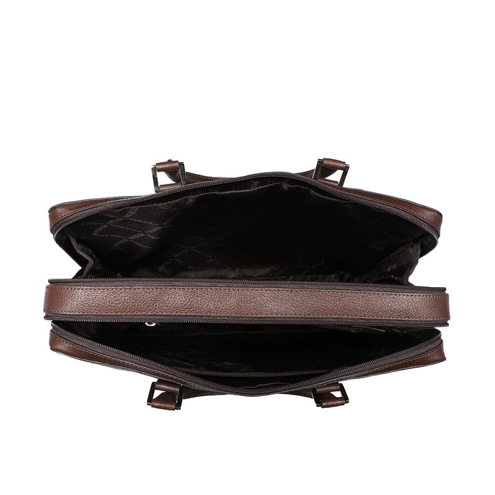 Enzo 01 Brown Leather  Laptop Bag