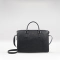 Enzo 02 Black Leather  Laptop Bag