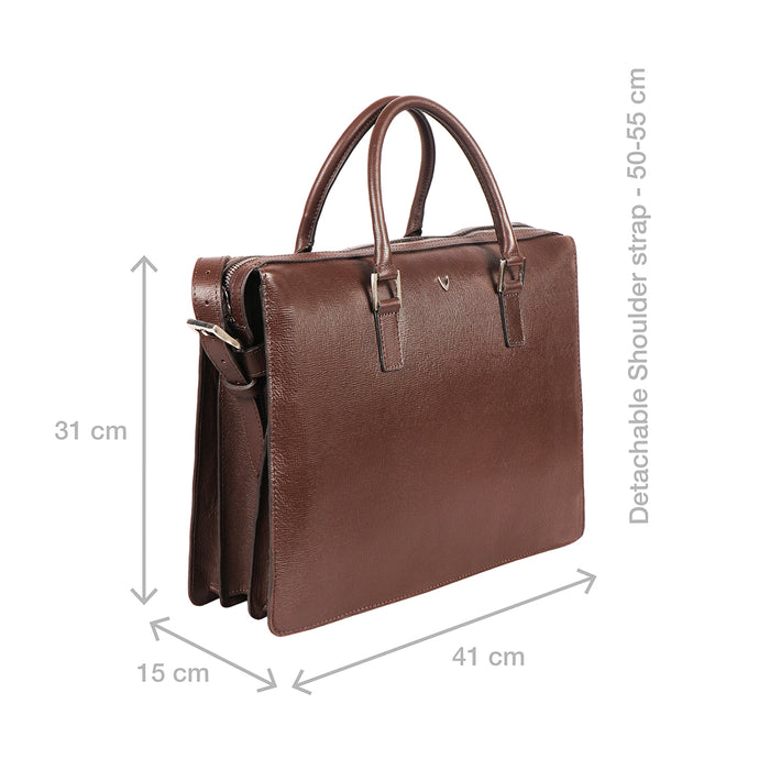 Enzo 02 Brown Leather  Laptop Bag