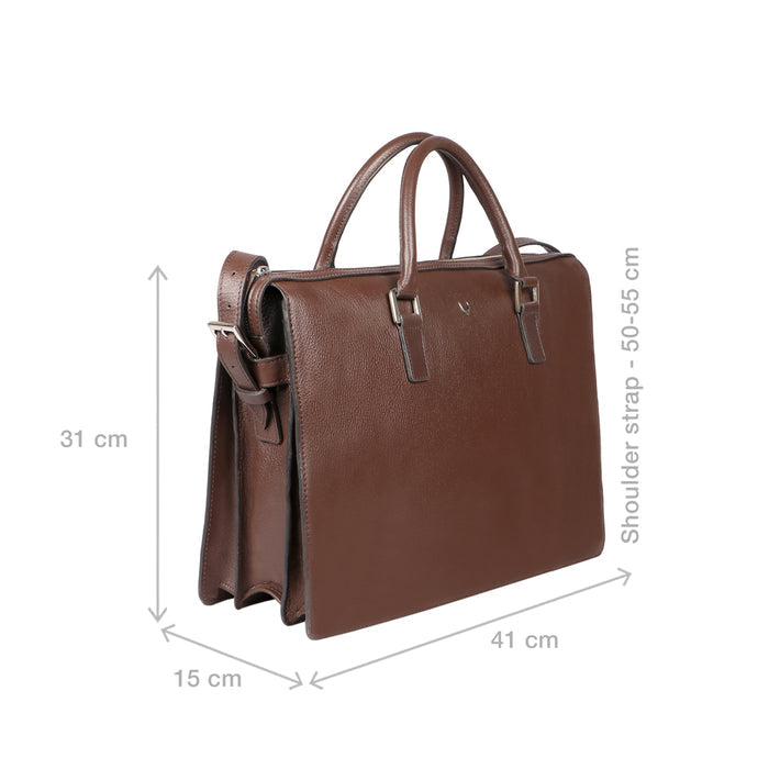 Enzo 02 Brown Leather  Laptop Bag