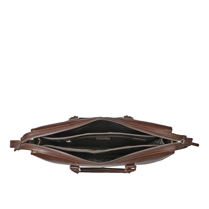 Enzo 02 Brown Leather  Laptop Bag