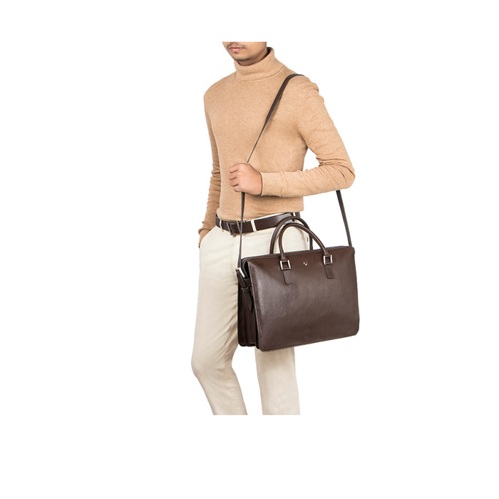 Enzo 02 Brown Leather  Laptop Bag