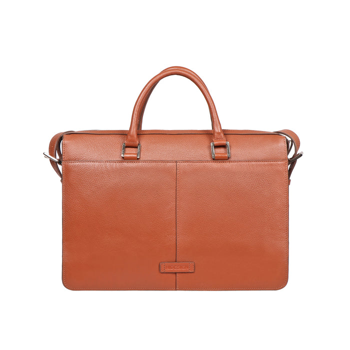 Enzo 02 Tan Leather  Laptop Bag