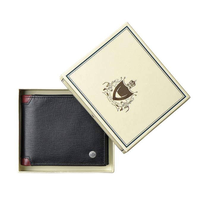 Enzo W1 Black Leather Bi-Fold Wallet