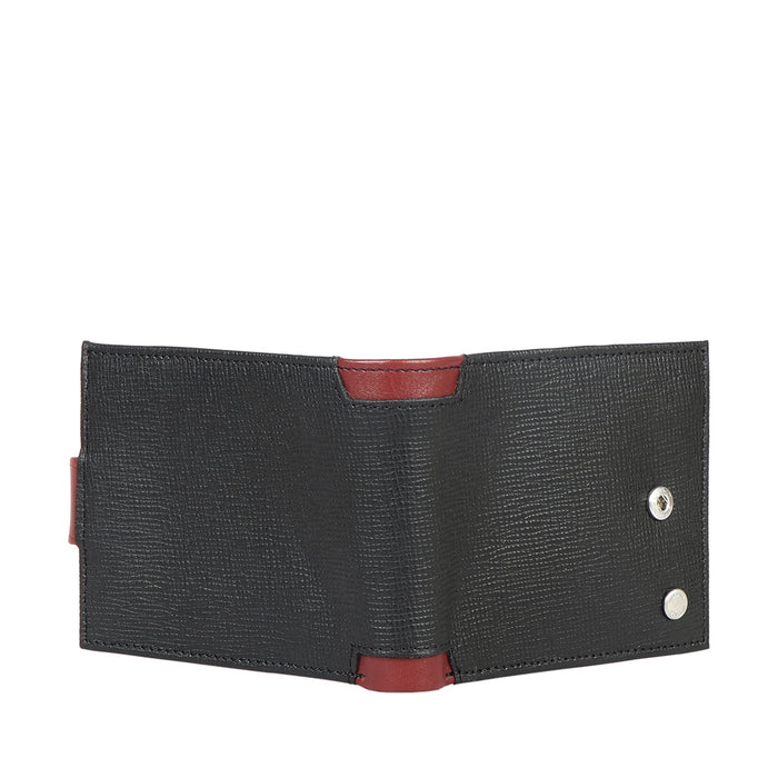 Enzo W2 Black Leather Bi-Fold Wallet