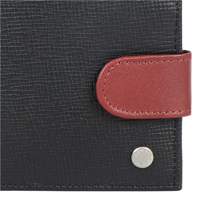 Enzo W2 Black Leather Bi-Fold Wallet