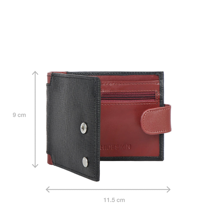 Enzo W2 Black Leather Bi-Fold Wallet