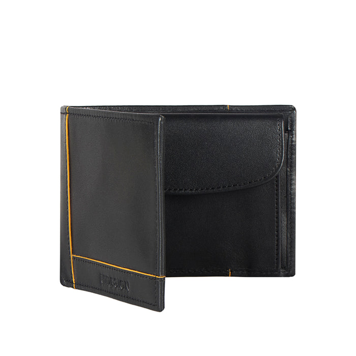 Enzo W4 Black Leather Bi-Fold Wallet