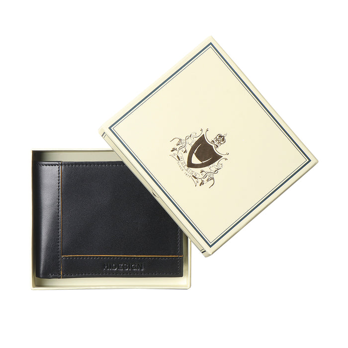 Enzo W4 Black Leather Bi-Fold Wallet