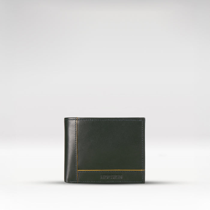 Enzo W4 Green Leather Bi-Fold Wallet