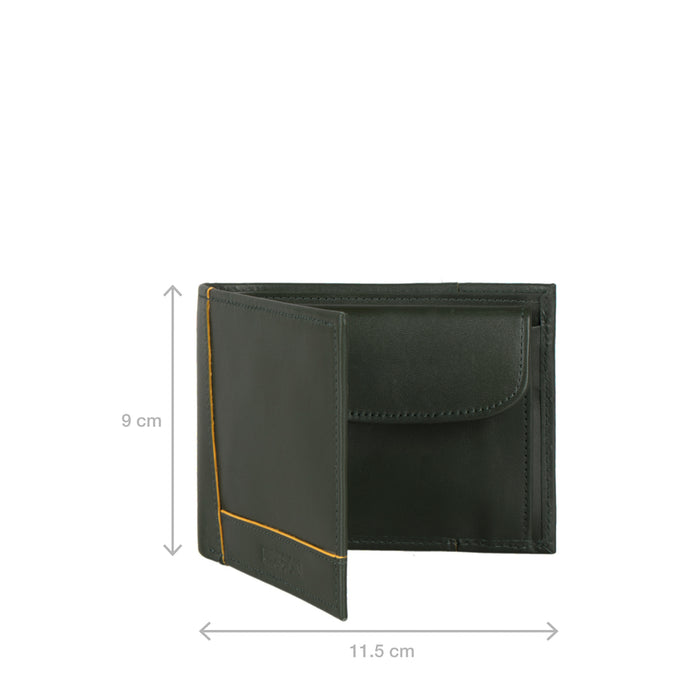 Enzo W4 Green Leather Bi-Fold Wallet