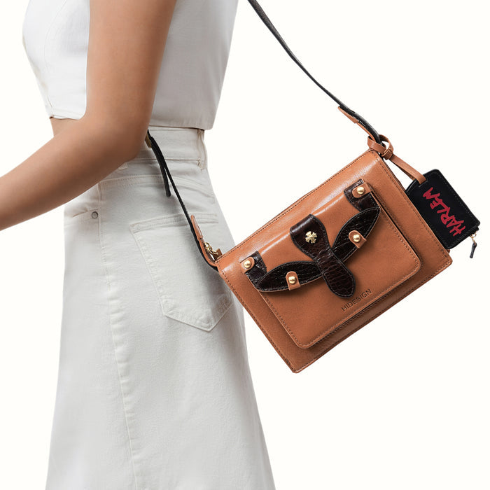 Etta 01 Orange Leather Sling Bag