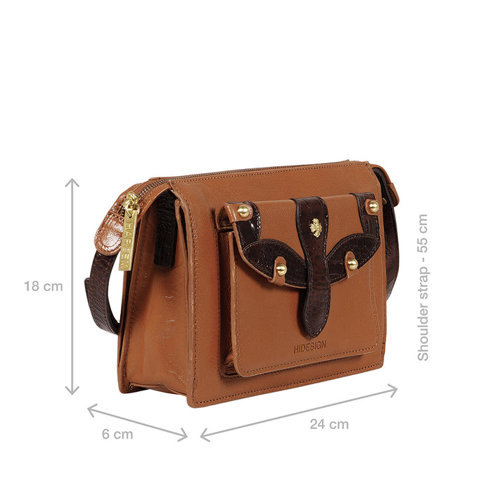 Etta 01 Orange Leather Sling Bag