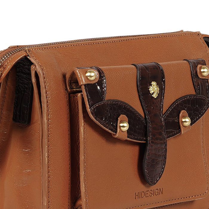 Etta 01 Orange Leather Sling Bag